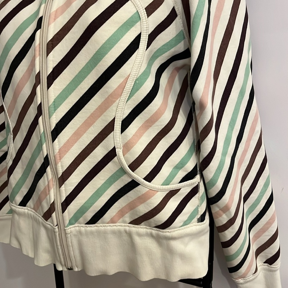 Lululemon Vintage Scuba Striped Full Zip Hoodie Women's Size 6 - Picture 3 of 9